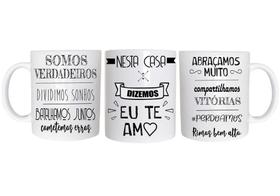 Caneca Temática Casa 2 Família Cerâmica 325Ml