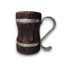 Caneca Temática em Madeira Rústica Artesanal 850ml