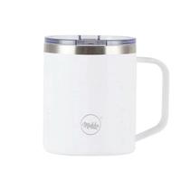 Caneca Térmica 370ml Inox Revestimento Cerâmico Bebida Quente Fria Branco - MG025W Mokha Caneca Térmica 370ml Inox Revestimento Cerâmico Bebida Quente Fria Branco - MG025W Mokha