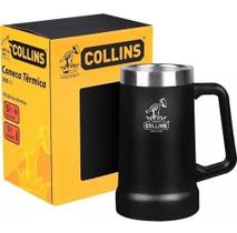 Caneca Térmica 709ml Aço Inox Inoxidável Collins Preto