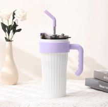 Caneca Térmica 860ml Com Alça Canudo e Bico