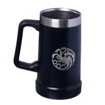 Caneca Térmica Aço Inox Alça House of The Dragon Casa do Dragão 730ml Original Cerveja Café Água Bebida Gelada Quente