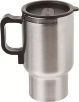 Caneca Térmica Automotiva 12V 450ml Aço Inox Prata Copo Aquecimento