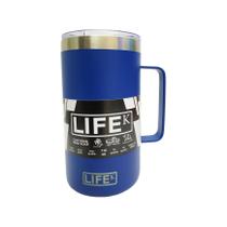 Caneca Térmica Azul 710ml Inox P/ Vinho Cerveja Café Sucos