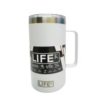 Caneca Térmica Branca 710ml Inox P/ Vinho Cerveja Café Sucos