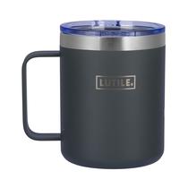 Caneca Térmica Break Mug Lutile 350ml Cinza Inox Mantém Quente e Frio Tampa Vedada Antivazamento Café Chá