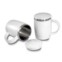 Caneca Térmica Coffee Time 400ML em Aço Inox com Tampa de Vedação Prata Asia Import Caneca Térmica Coffee Time 400ML em Aço Inox com Tampa de Vedação Prata Asia Import