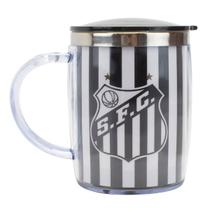 Caneca Térmica Com Tampa 450ml Santos Listrada Caneca Térmica Com Tampa 450ml Santos Listrada