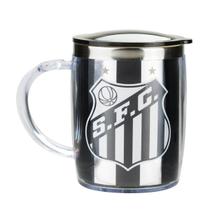 Caneca Térmica Com Tampa 450ml Santos Prateada Caneca Térmica Com Tampa 450ml Santos Prateada