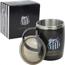 Caneca Térmica Com Tampa 450ml Santos Preta Ref. QH002AZ4 Caneca Térmica Com Tampa 450ml Santos Preta Ref. QH002AZ4