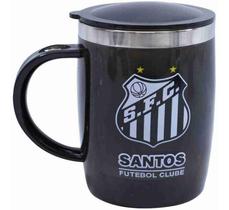 Caneca Térmica Com Tampa 450ml - Santos Preto Caneca Térmica Com Tampa 450ml - Santos Preto