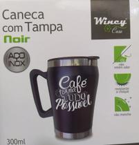 Caneca térmica Com Tampa Com Alça em Inox 300 ml