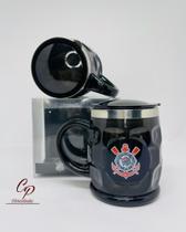 Caneca Térmica Com Tampa Corinthians 500ml - Produto Licenciado - Mileno