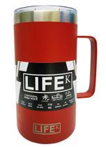 Caneca Térmica Com Tampa Em Aço Inox 710Ml Vermelha Caneca Térmica Com Tampa Em Aço Inox 710Ml Vermelha