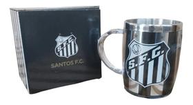 Caneca Térmica Com Tampa Santos Futebol Clube 450ml Cor Pret
