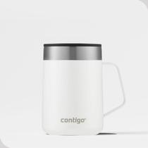 Caneca Térmica Contigo 414 ml Branco Aço Inox com Vedação Antivazamento e Conservação Térmica Prolongada Caneca Térmica Contigo 414 ml Branco Aço Inox com Vedação Antivazamento e Conservação Térmica Prolongada