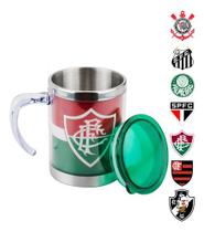 Caneca Térmica Corinthians Oficial Time Inox Com Tampa 450ml