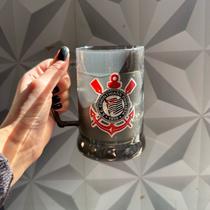 Caneca térmica corinthians personalizada com gel com alça 300ml preta de acrílico para cerveja presente dia dos pais Caneca térmica corinthians personalizada com gel com alça 300ml preta de acrílico para cerveja presente dia dos pais