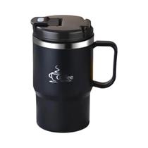 Caneca Térmica De Aço Inoxidável Com Dupla Camada E Colher, Copo Térmico Selado Para Adultos E Caneca Térmica De Aço Inoxidável Com Dupla Camada E Colher, Copo Térmico Selado Para Adultos E