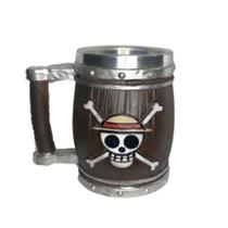 Caneca Térmica Em Resina Barril C/ Caveira One Piece Caneca Térmica Em Resina Barril C/ Caveira One Piece