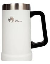Caneca térmica FOX STAINLESS para Bebidas Quente e Frias 709ml Cor Branca