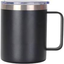 Caneca Térmica Inox 360ml Preta: Café Quente e Cerveja Gelada Já! Caneca Térmica Inox 360ml Preta: Café Quente e Cerveja Gelada Já!