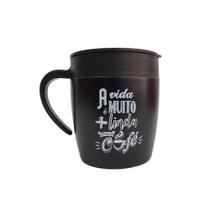 Caneca Térmica Inox 400ml Amantes de Café Wincy - Ref.12011