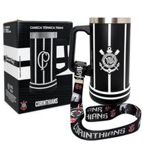 Caneca Térmica Inox 700ml Times Copo Corinthians Oficial Com Alça
