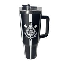 Caneca Térmica Inox com Tampa e Canudo 1200ml Corinthians Caneca Térmica Inox com Tampa e Canudo 1200ml Corinthians
