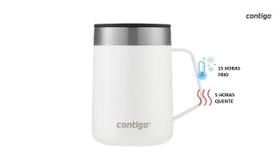 Caneca termica inox contigo 414 ml parede dupla com tampa e alça- branco
