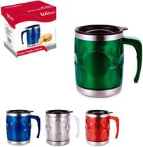 Caneca Termica Inox Tampa Plastico Colors 450Ml Na Caixa