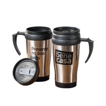 Caneca Termica Para Cafe Com Alça Inox Com Tampa Parede Dupla Cerveja 400ml