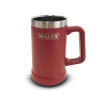 Caneca Térmica para Cerveja Chopp Gelado em Inox 709ml CQS 5750 Vermelho - Malta Caneca Térmica para Cerveja Chopp Gelado em Inox 709ml CQS 5750 Vermelho - Malta