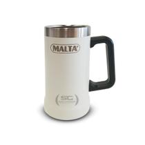 Caneca Térmica para Cerveja Chopp Gelado em Inox 709ml CQS 5751 Branco - Malta Caneca Térmica para Cerveja Chopp Gelado em Inox 709ml CQS 5751 Branco - Malta
