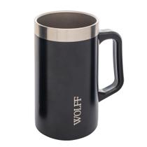 Caneca Térmica Para Cerveja De Aço Inox Preta 500Ml - Wolff