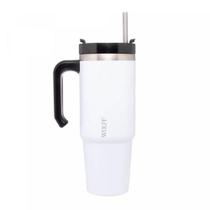 Caneca Térmica Parede Dupla com Base Ergonômica E Canudo Branca 890ml Wolff Caneca Térmica Parede Dupla com Base Ergonômica E Canudo Branca 890ml Wolff