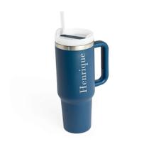 Caneca Térmica Personalizada 1,2L com Pegador Emborrachada e Canudo