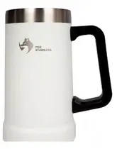 Caneca térmica quente e frio 709ml branco - fox stainless