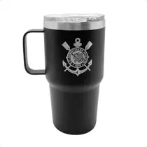 Caneca Térmica SC Corinthians Preta 700ml Com Tampa Oficial