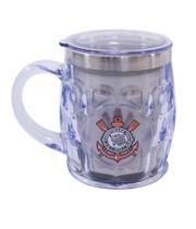 Caneca Térmica Transparente Com Tampa 500ml Corinthians