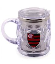 Caneca Térmica Transparente Com Tampa 500ml Flamengo