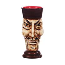 Caneca Tiki de cerâmica Tribal Warrior Face, copo de coquetel de 350 ml
