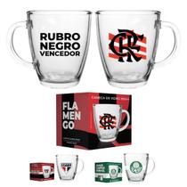 Caneca Times Café 380ml Vidro Resistente Cônica São Paulo Palmeiras Flamengo Chá Leite Café Da Manhã