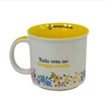 Caneca tom 350ml motivacional floral