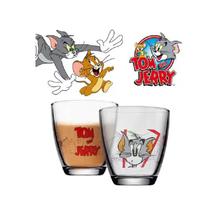 Caneca Tom & Jerry Copo Suco Vidro Resistente Infantil Água Xicara Redonda Desenho