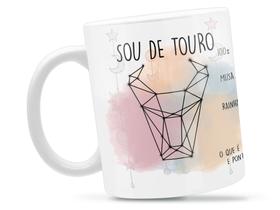 Caneca Touro Signo Divertida Porcelana Xícara 325ml + Caixa Presente