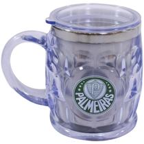 Caneca Transparente Térmica Com Tampa 500ml Palmeiras Ref.:QH021Z-3 Caneca Transparente Térmica Com Tampa 500ml Palmeiras Ref.:QH021Z-3