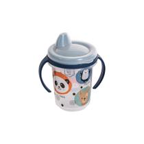 Caneca Treinamento com Alça e Tampa Plasútil 330ml Animais Azul