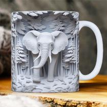 Caneca tridimensional 3D animais/paisagens