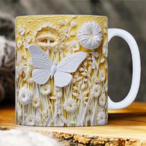 Caneca tridimensional 3D animais/paisagens